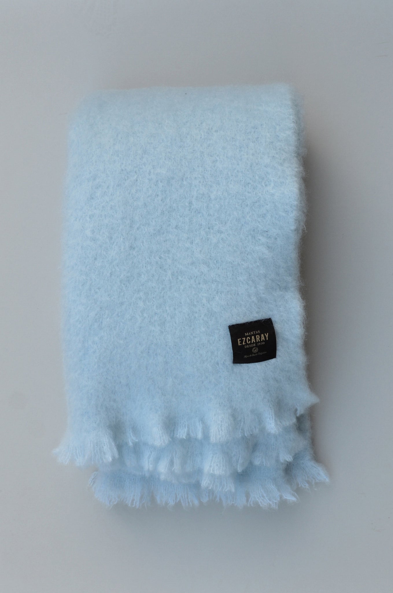 Mantas Ezcaray Mohair Rug - Light Blue