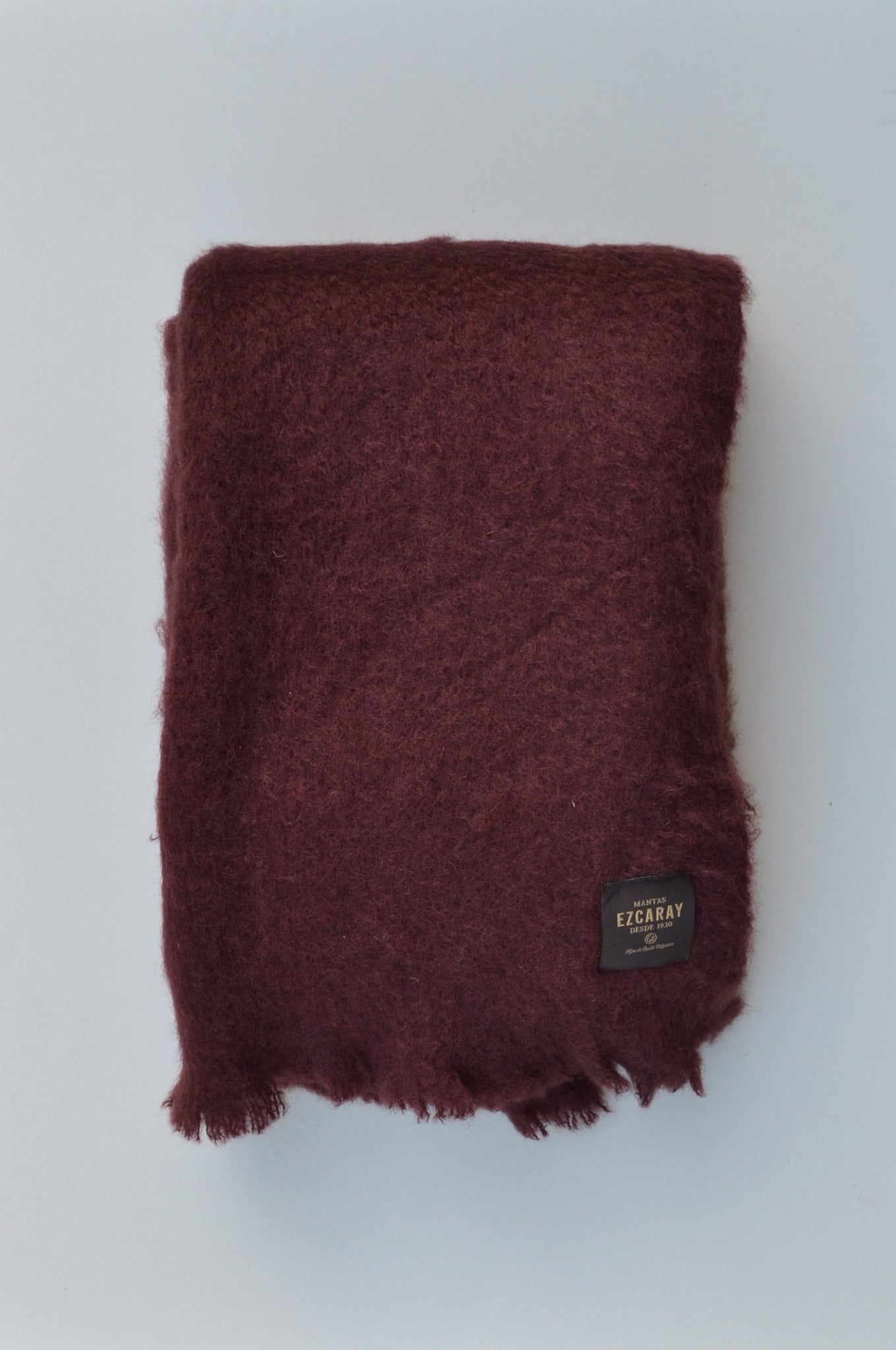 Mantas Ezcaray Mohair Rug - Bordeaux