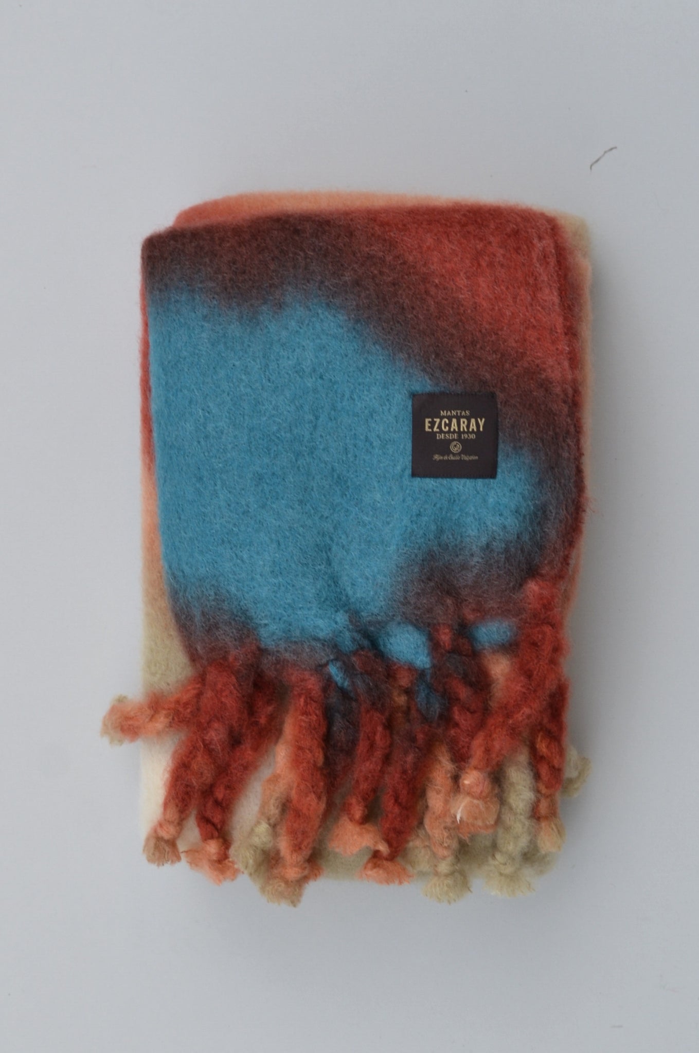 Mantas Ezcaray Mohair Rug - Tie Dye Orange/Pink