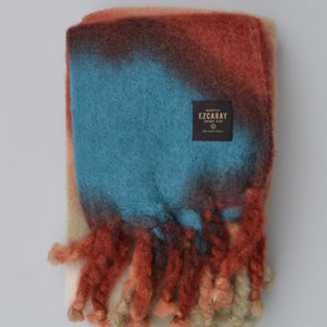 Mantas Ezcaray Mohair Rug - Tie Dye Orange/Pink