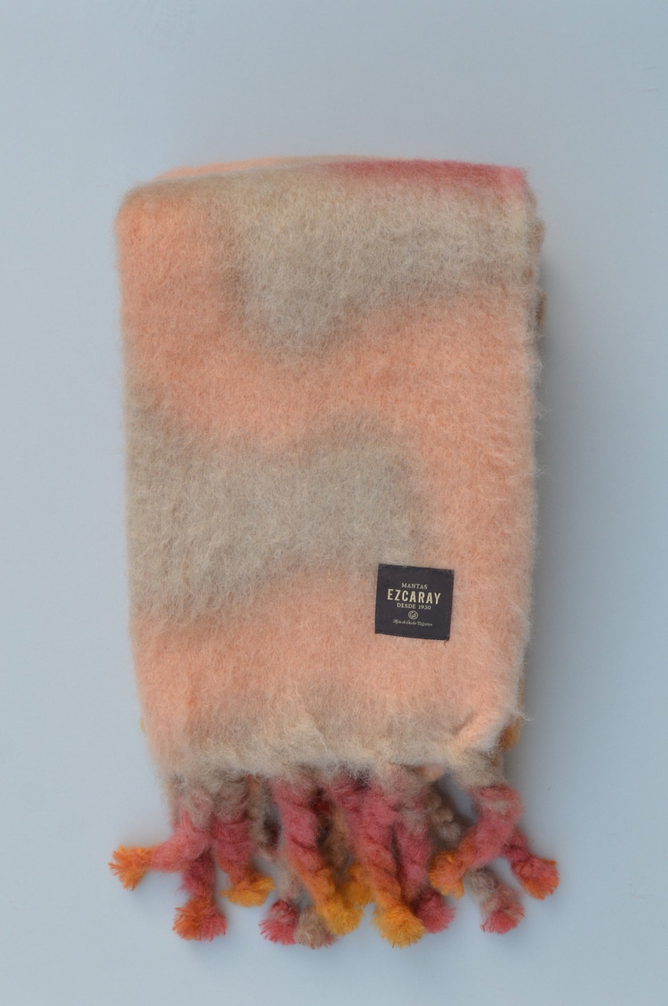 Mantas Ezcaray Mohair Rug - Tie Dye Orange/Pink