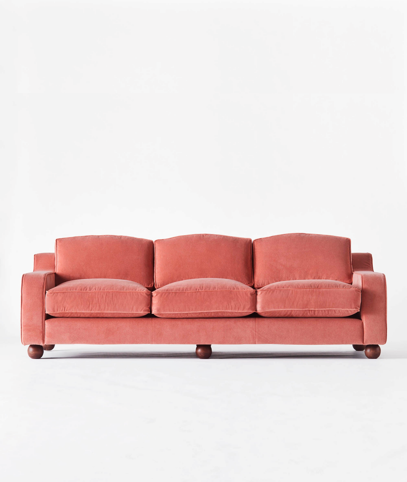 Lola Sofa - Velvet Vintage Pink - Dusty Deco