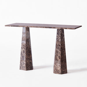 Hexagon Console Table - Dark Emprador - Dusty Deco