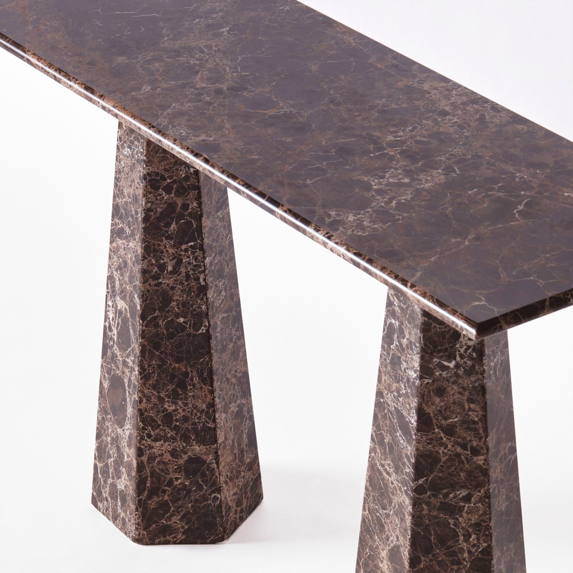 Hexagon Console Table - Dark Emprador - Dusty Deco