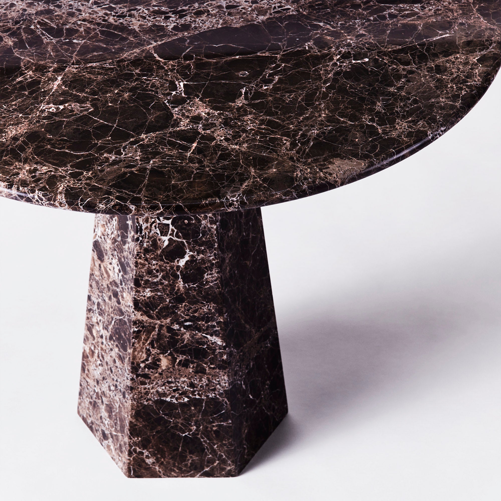 Hexagon Dining Table - Dark Emperador- Dusty Deco