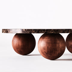 Sphere Round Sofa Table - Emperador - Dusty Deco