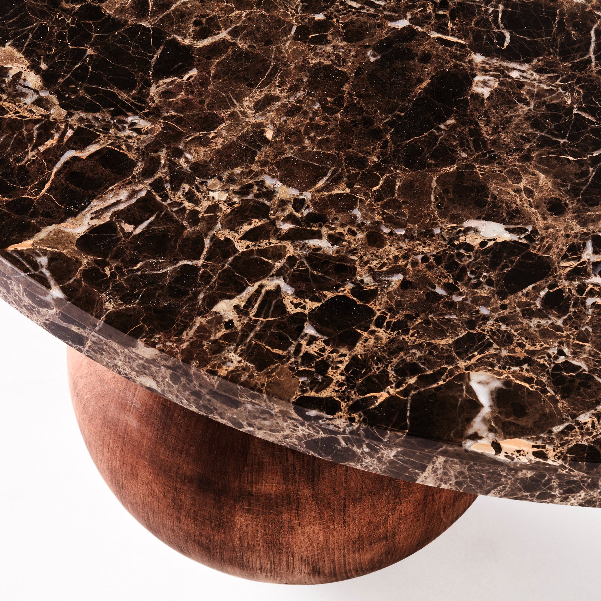 Sphere Round Sofa Table - Emperador - Dusty Deco