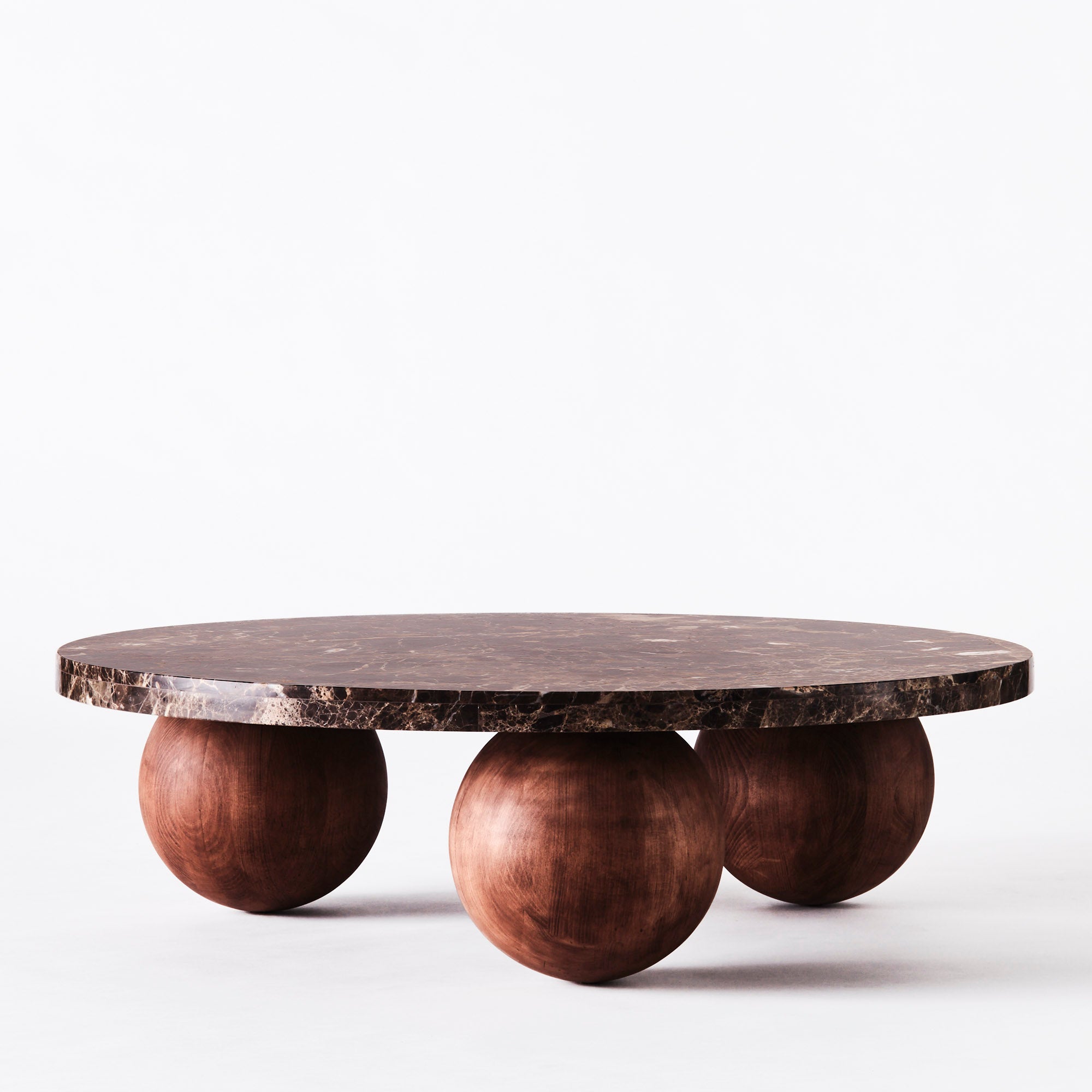 Sphere Round Sofa Table - Emperador - Dusty Deco