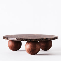 Sphere Round Sofa Table - Emperador - Dusty Deco