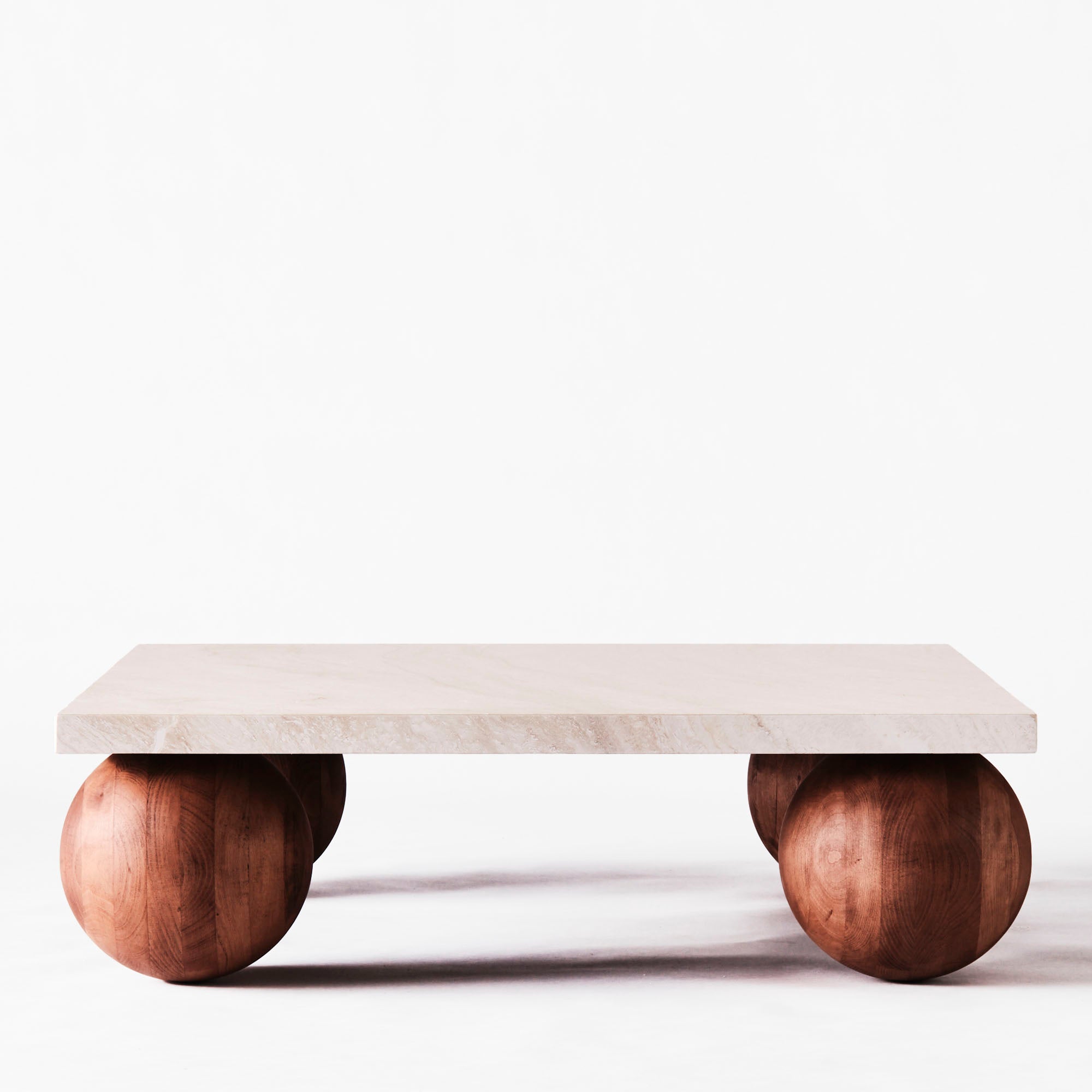 Sphere Square Sofa Table - Travertinmarmor - Dusty Deco
