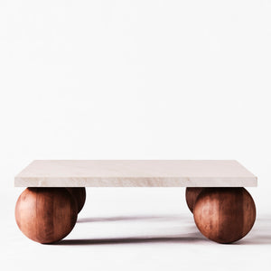 Sphere Square Sofa Table - Travertinmarmor - Dusty Deco