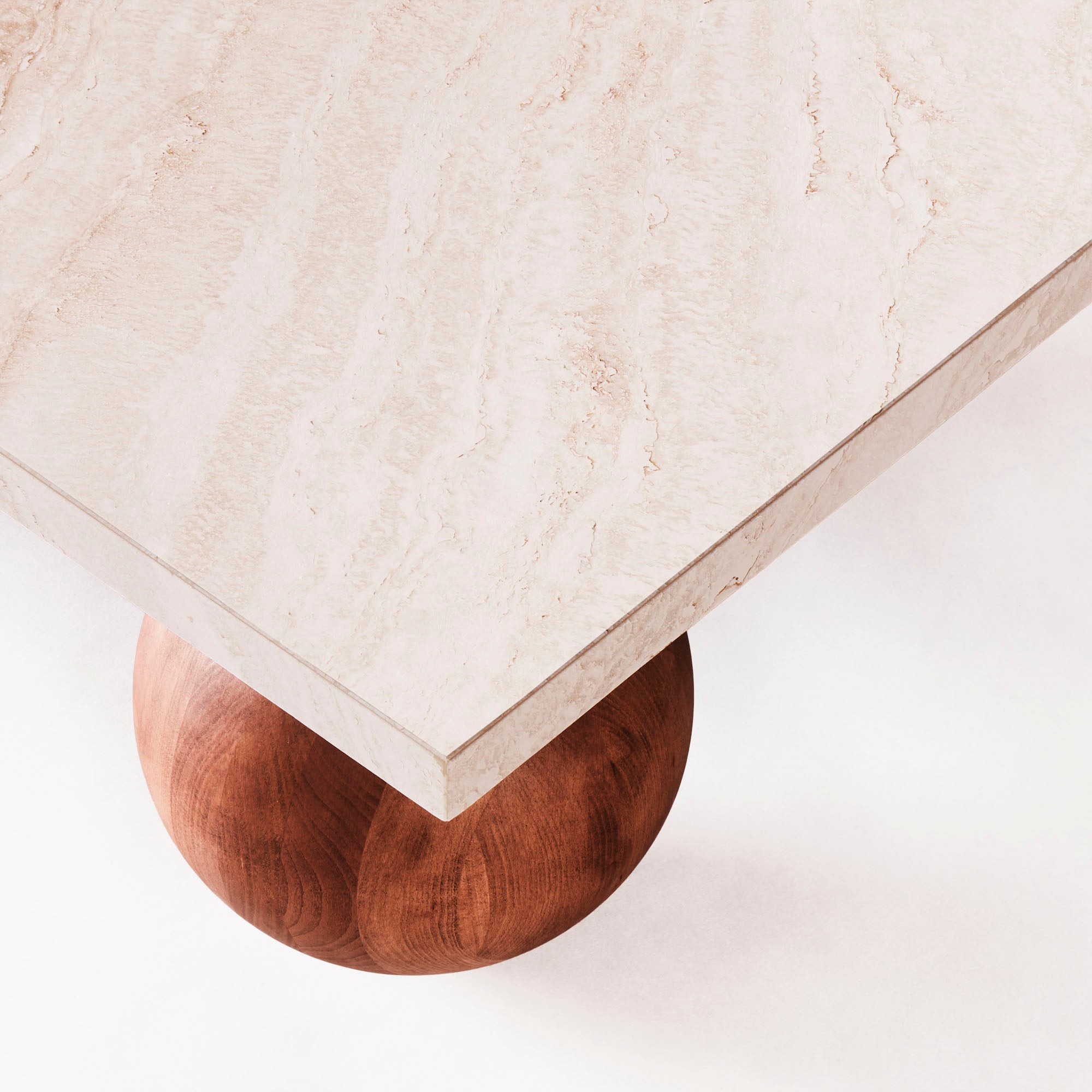 Sphere Square Sofa Table - Travertinmarmor - Dusty Deco