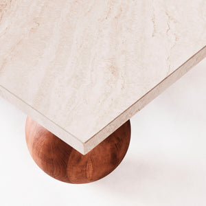 Sphere Square Sofa Table - Travertinmarmor - Dusty Deco