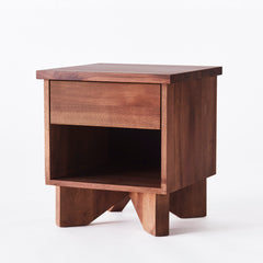 V Bedside Table - Walnut - Dusty Deco