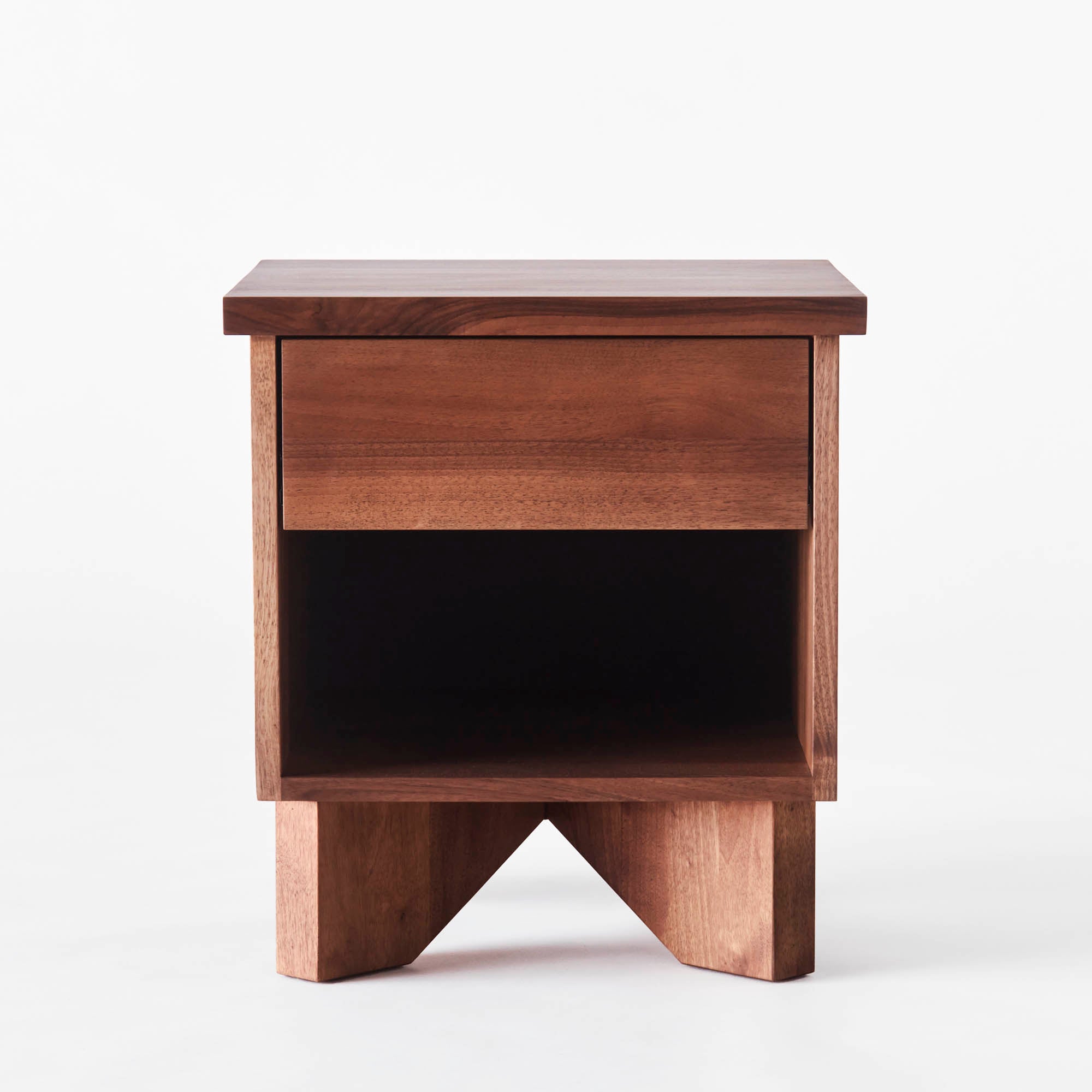 V Bedside Table - Walnut - Dusty Deco