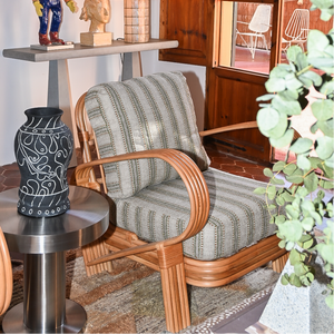 Bamboo Lounge Chair - Green - Dusty Deco