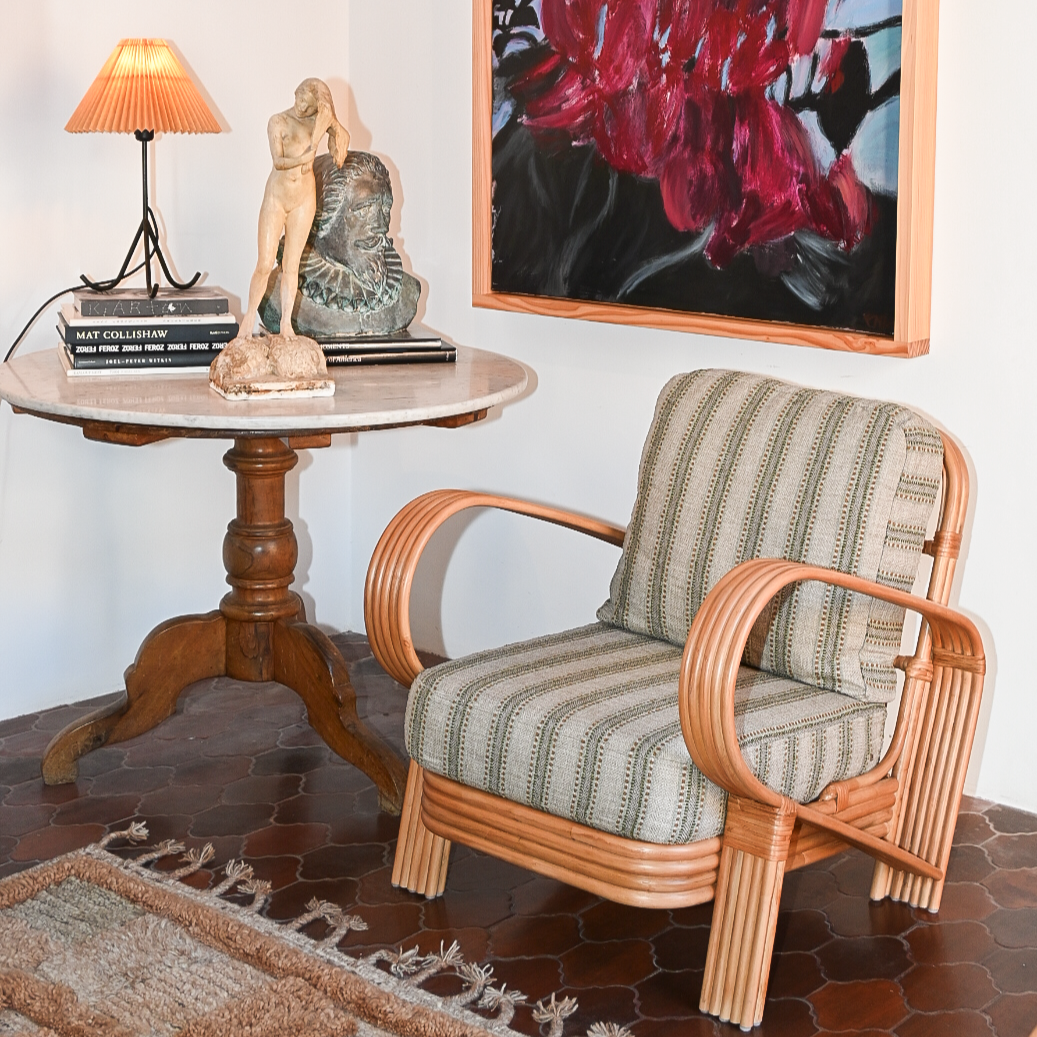 Bamboo Lounge Chair - Green - Dusty Deco