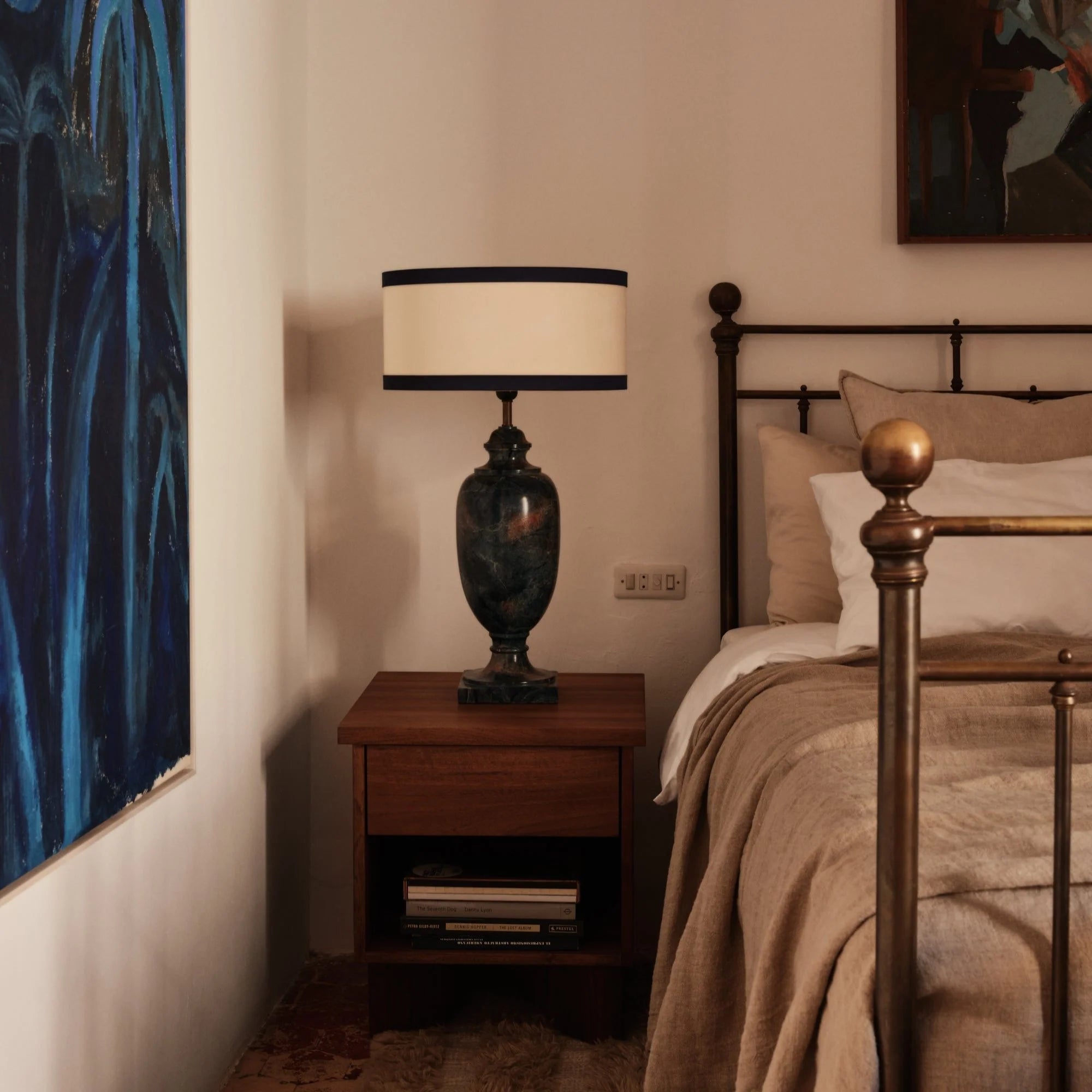 V Bedside Table - Walnut - Dusty Deco