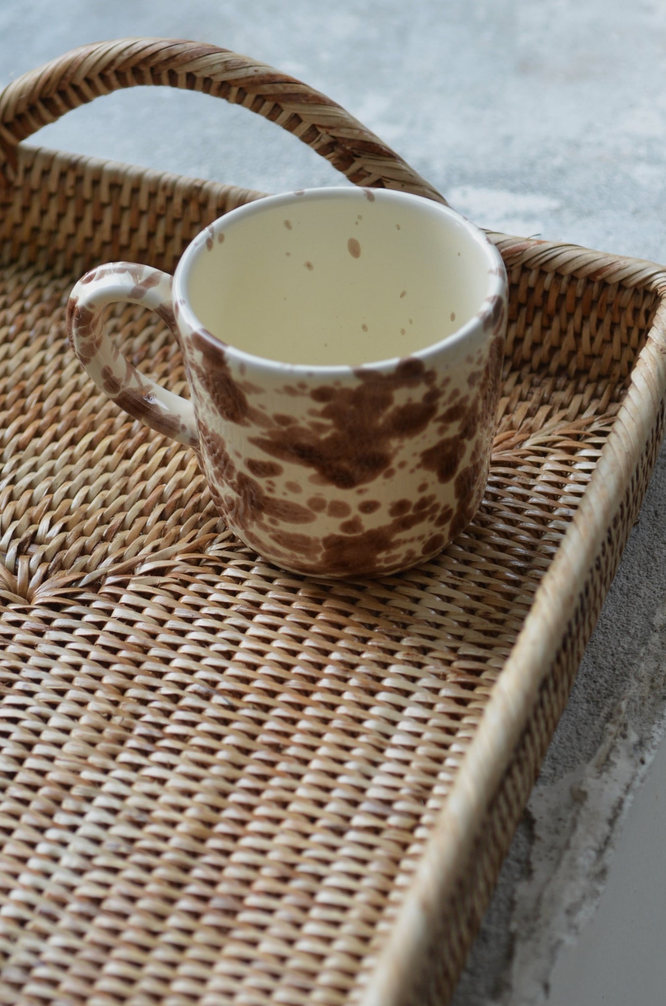 Splatter Cup with handle - Brown