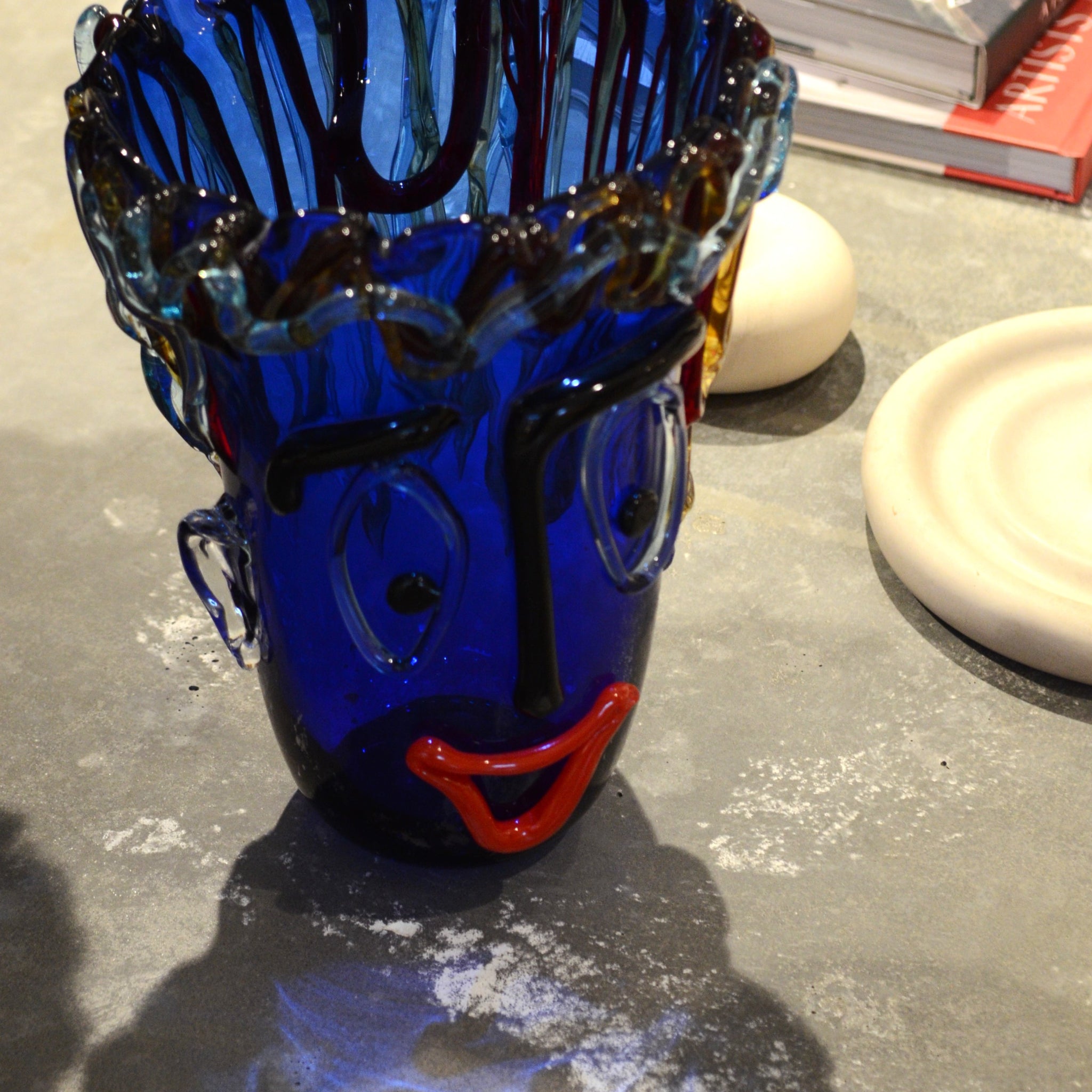 Murano Vase - Blue Face