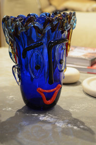 Murano Vase - Blue Face