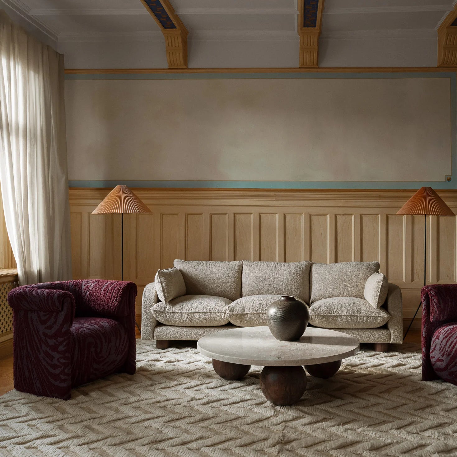 Miles Sofa - Boucle Beig - Dusty Deco