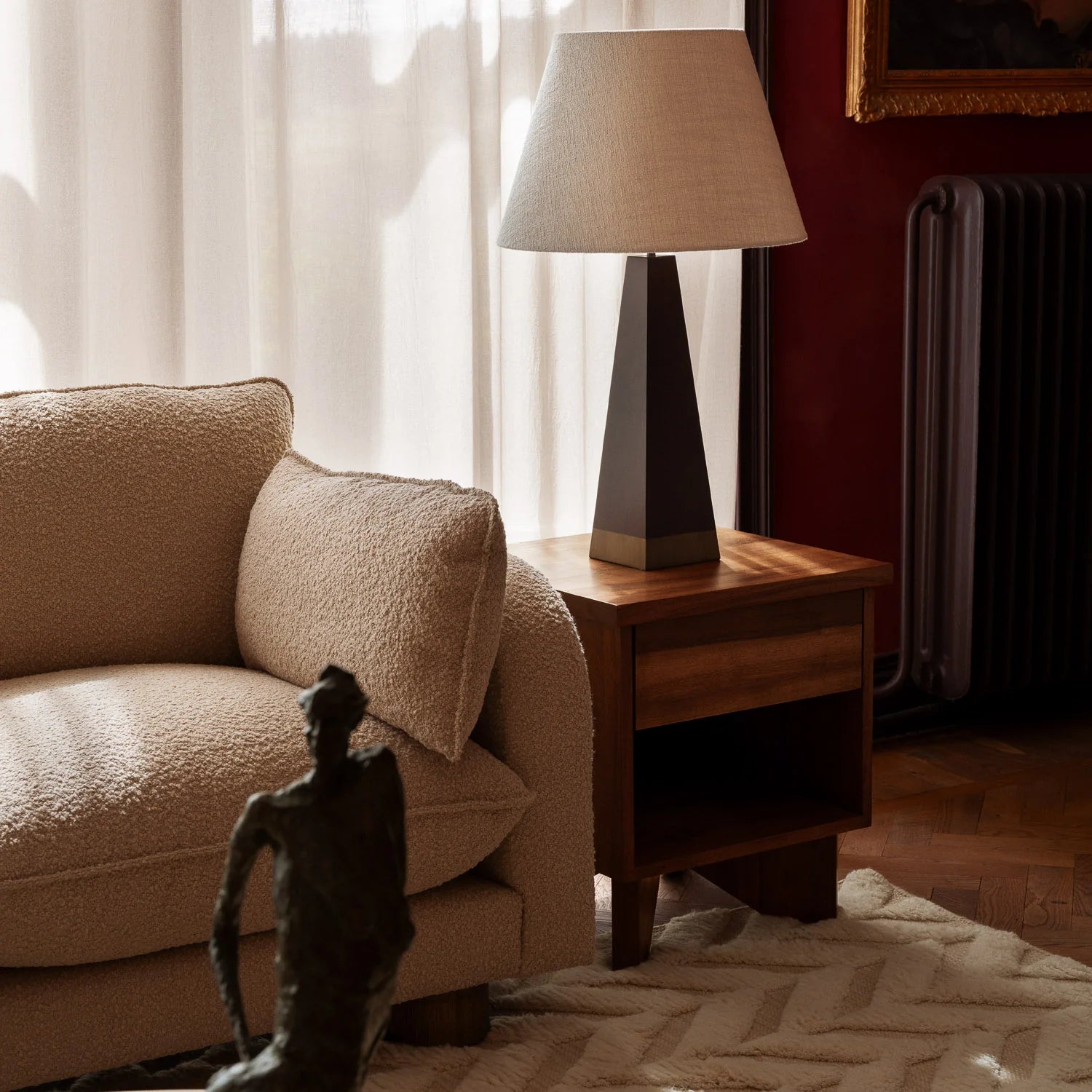 V Bedside Table - Walnut - Dusty Deco