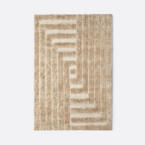 Shaggy Labyrinth Rug - Beige - Dusty Deco