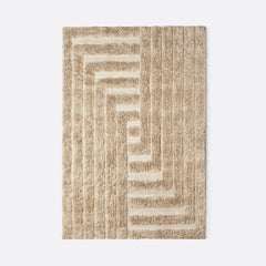 Shaggy Labyrinth Rug - Beige - Dusty Deco