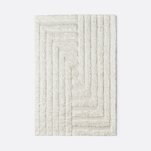 Shaggy Labyrinth Rug - White - Dusty Deco