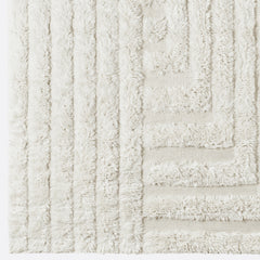 Shaggy Labyrinth Rug - White - Dusty Deco