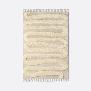 Snake Rya Rug - Off White - Dusty Deco