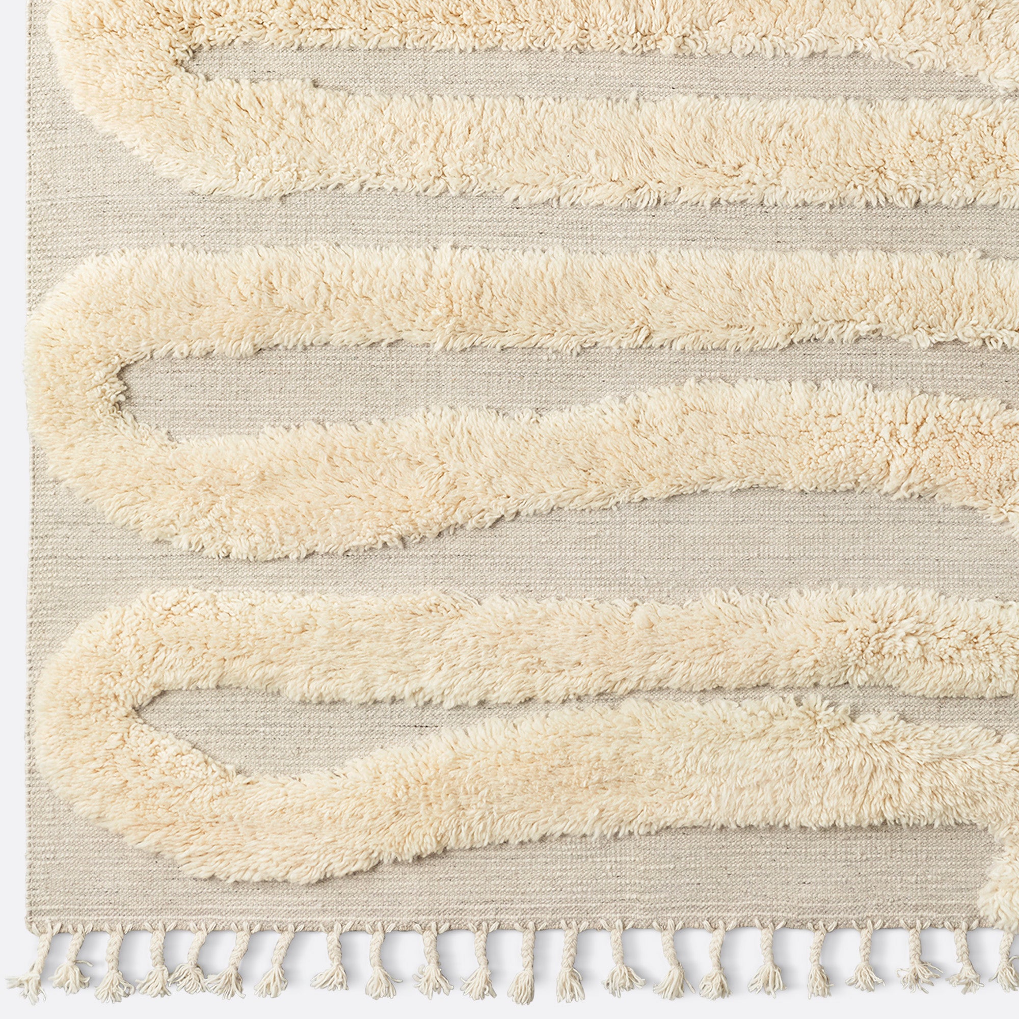 Snake Rya Rug - Off White - Dusty Deco