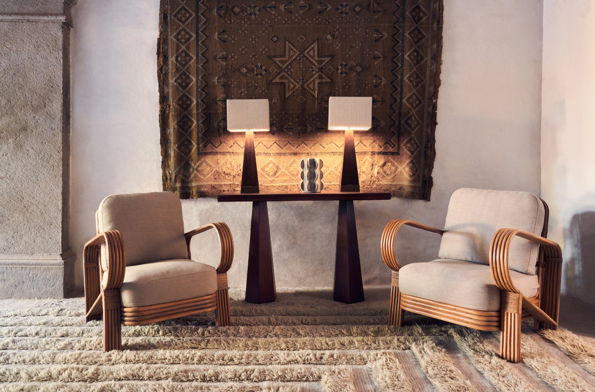 Bamboo Lounge Chair - Beige - Dusty Deco