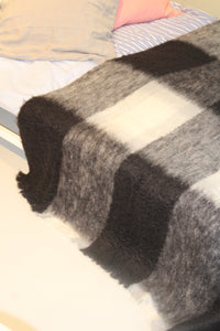 Mantas Ezcaray Mohair Tæppe -  Sort/hvid