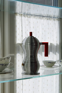 Espresso pot - Pulcina - Induction Red 3 cups - Alessi