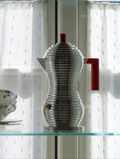 Espresso pot - Pulcina - Induction Red 3 cups - Alessi