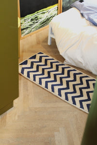 Maison Bengal - Zigzag gulvtæppe - Blå