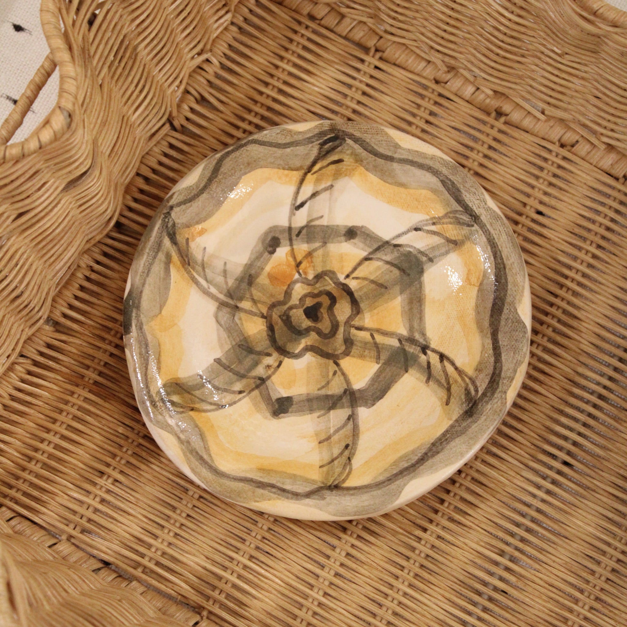 Håndlavet lille tallerken - 030 - unika keramik