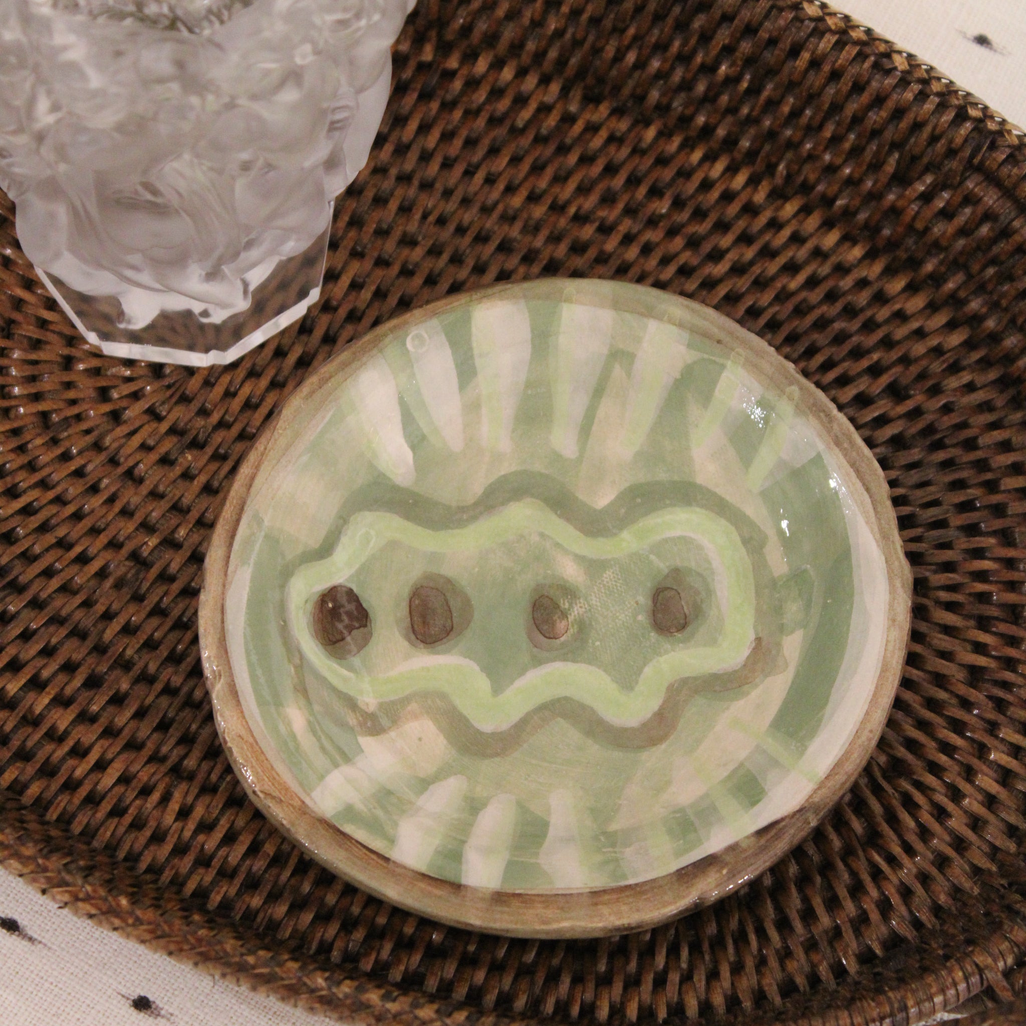 Håndlavet lille tallerken - 060 - unika keramik