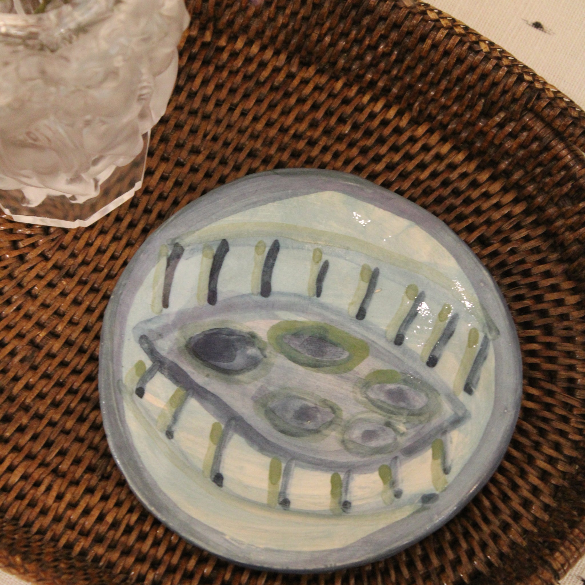 Håndlavet lille tallerken - 059 - unika keramik