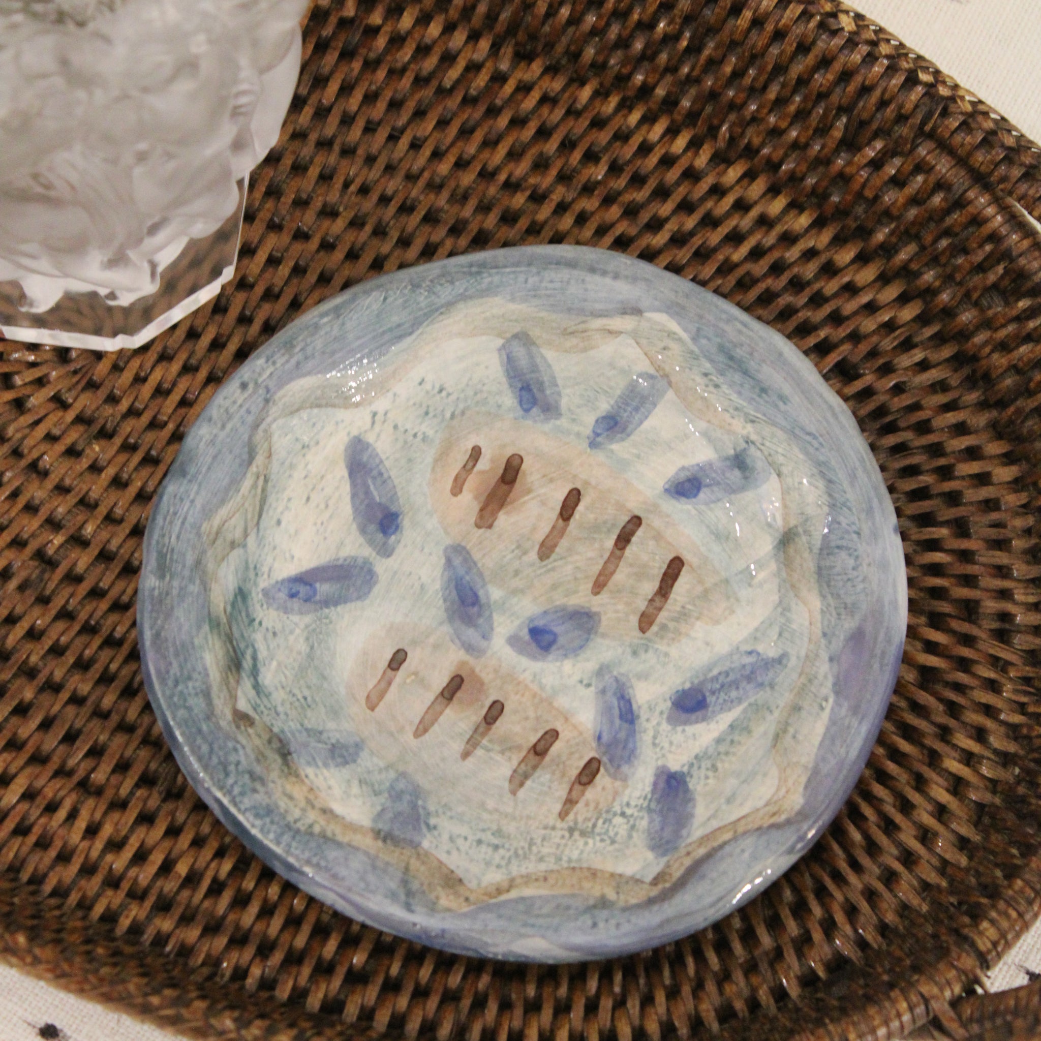 Håndlavet lille tallerken - 058 - unika keramik