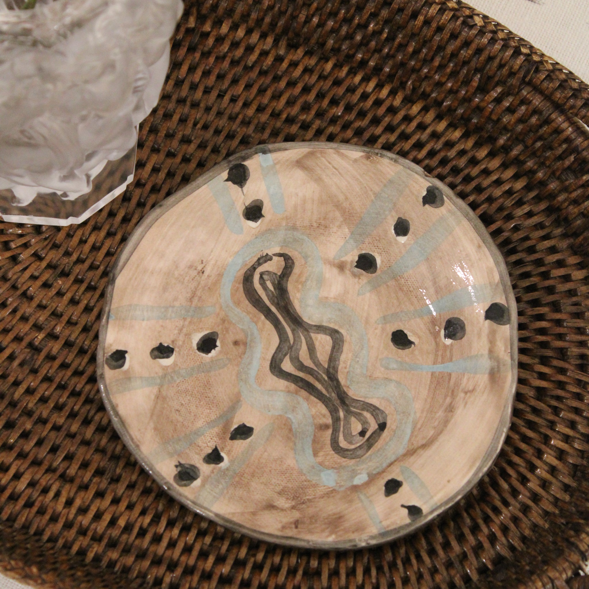 Håndlavet lille tallerken - 053 - unika keramik