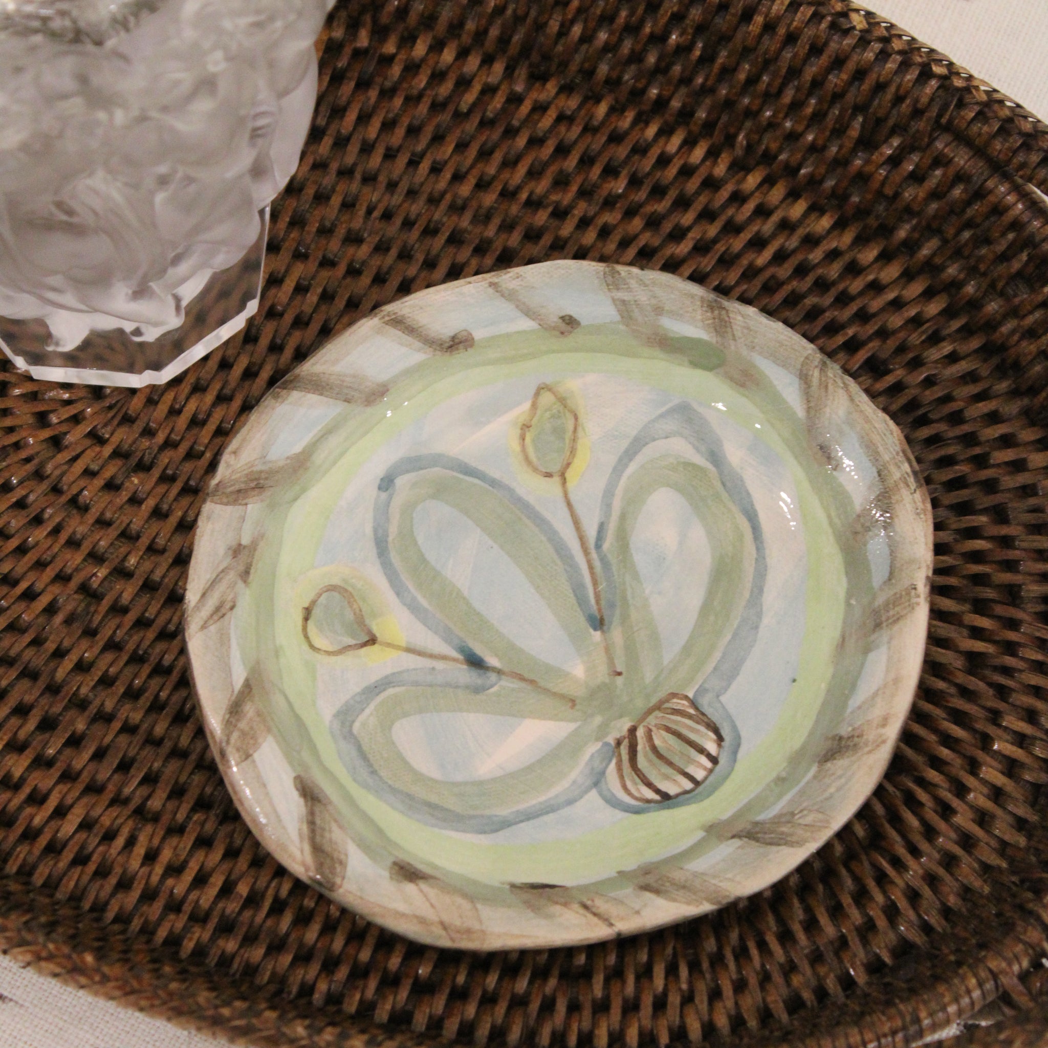 Håndlavet lille tallerken - 050 - unika keramik