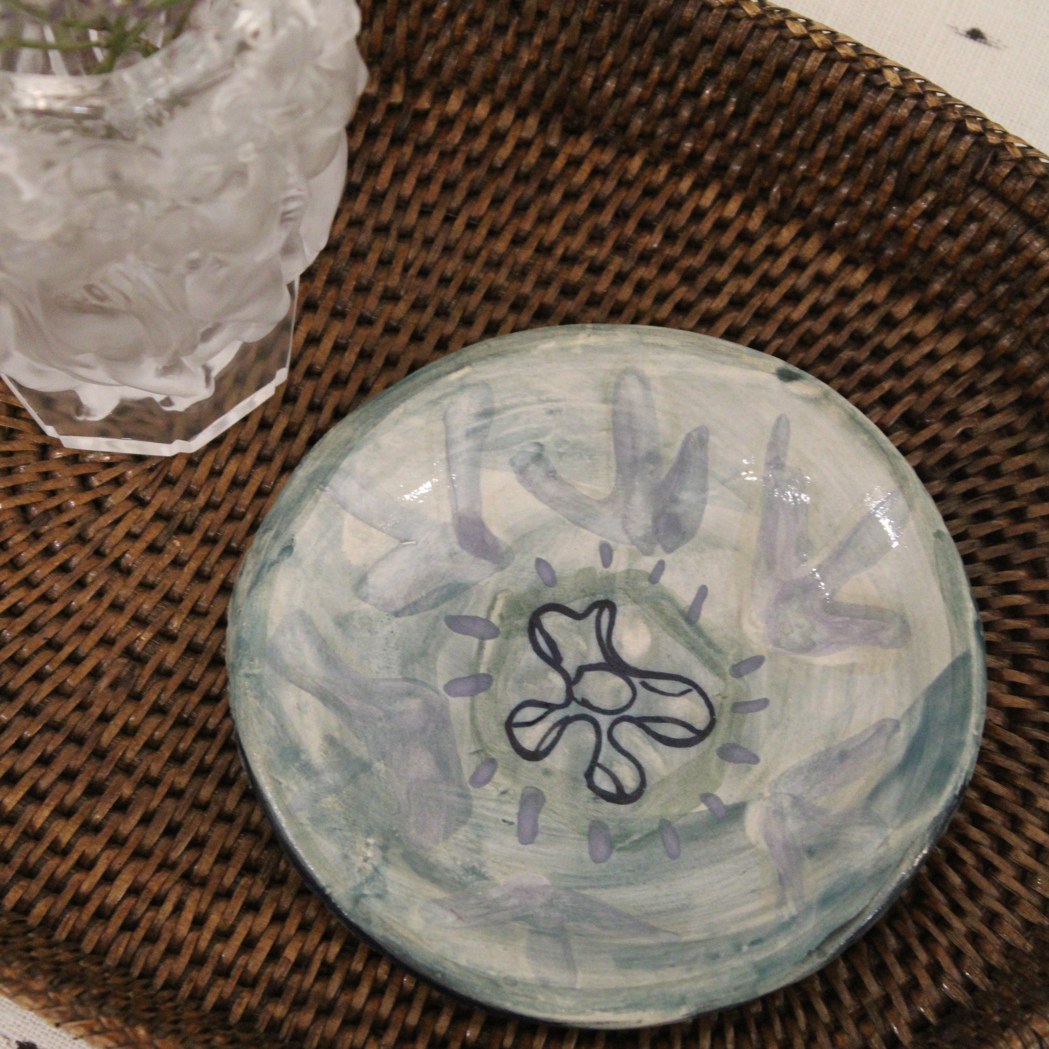 Håndlavet lille tallerken - 040 - unika keramik