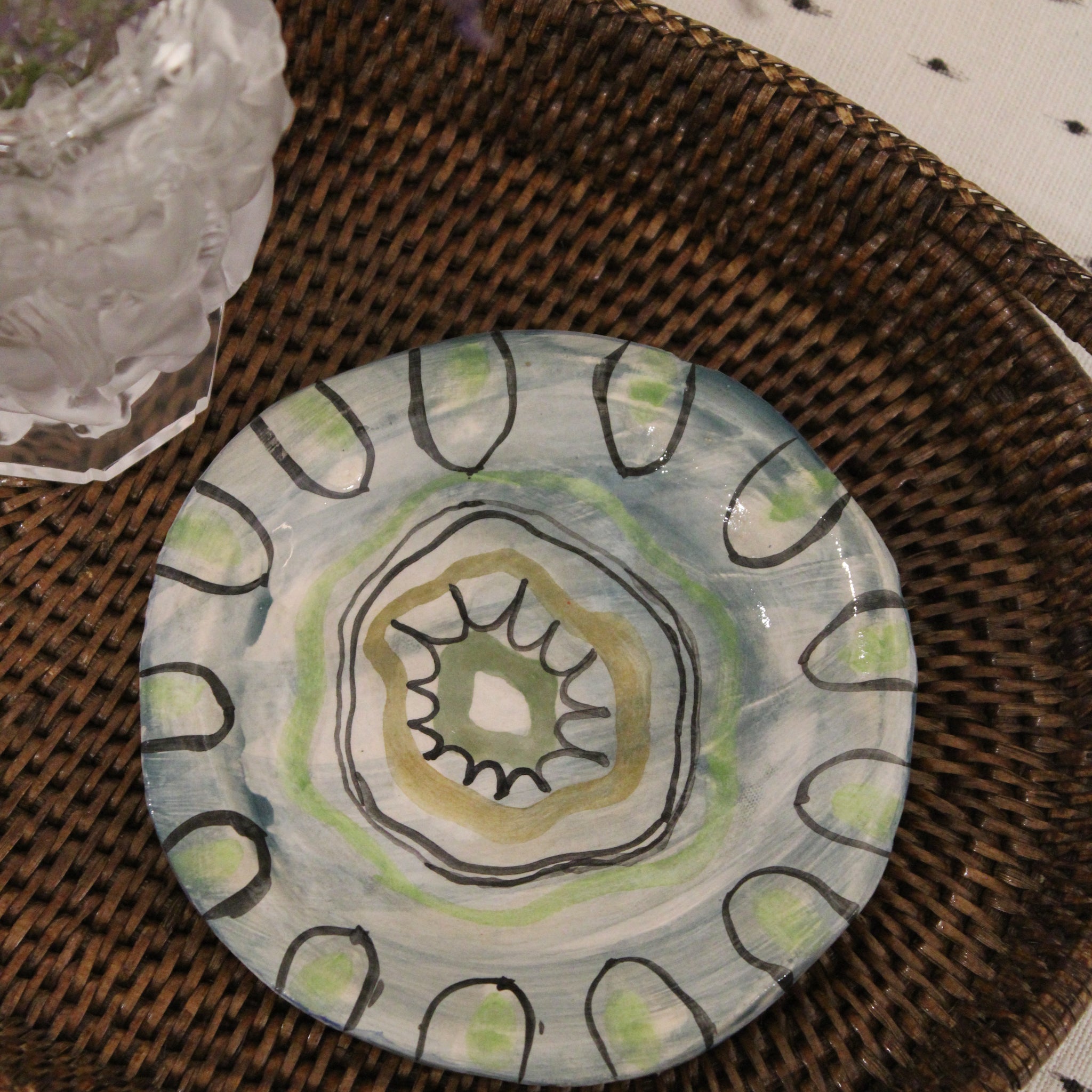 Håndlavet lille tallerken - 038 - unika keramik