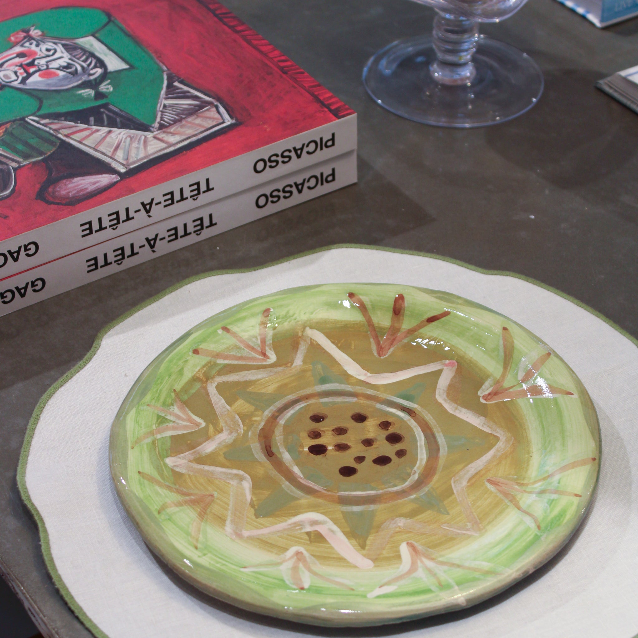 Håndlavet stor tallerken - 04 - unika keramik