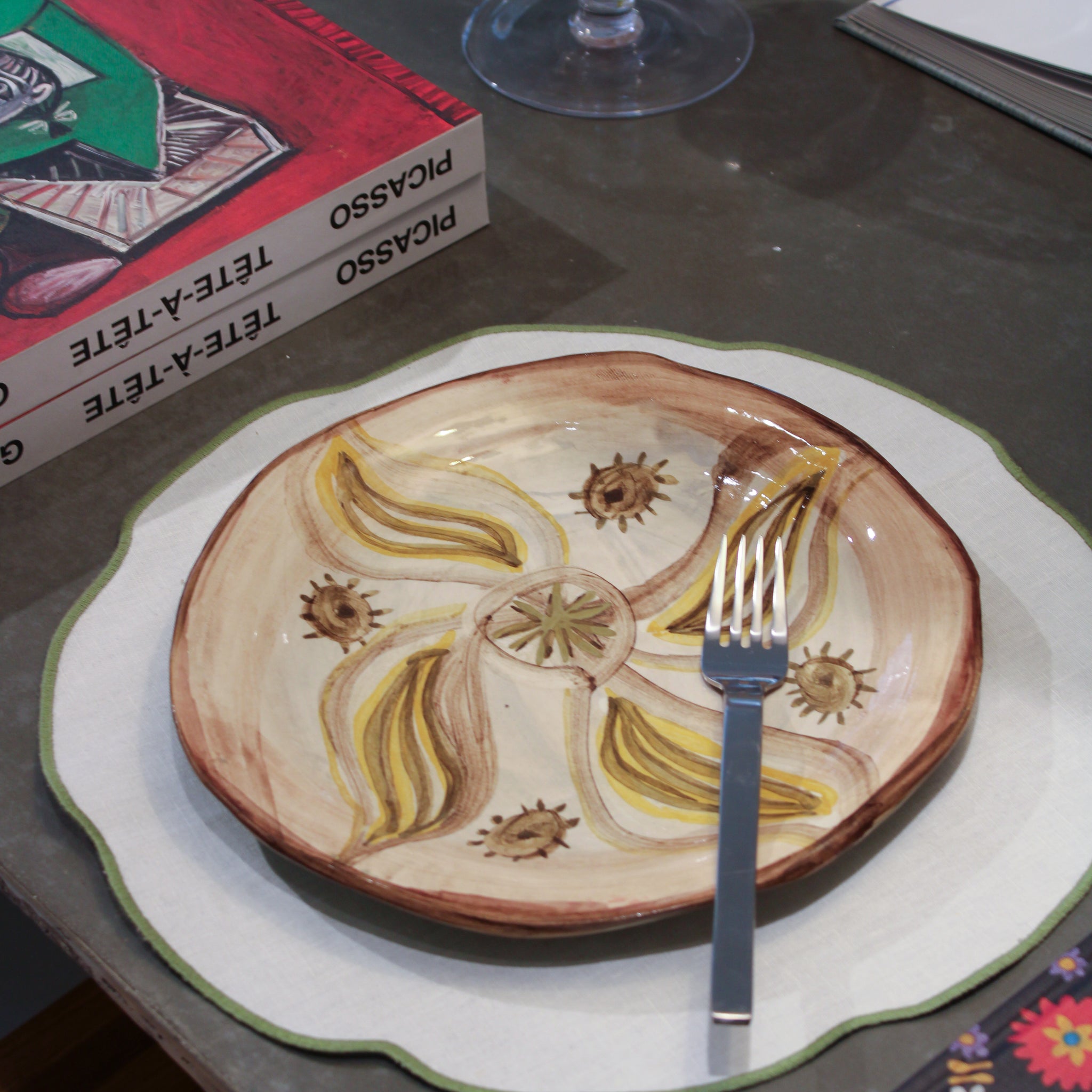 Håndlavet stor tallerken - 03 - unika keramik