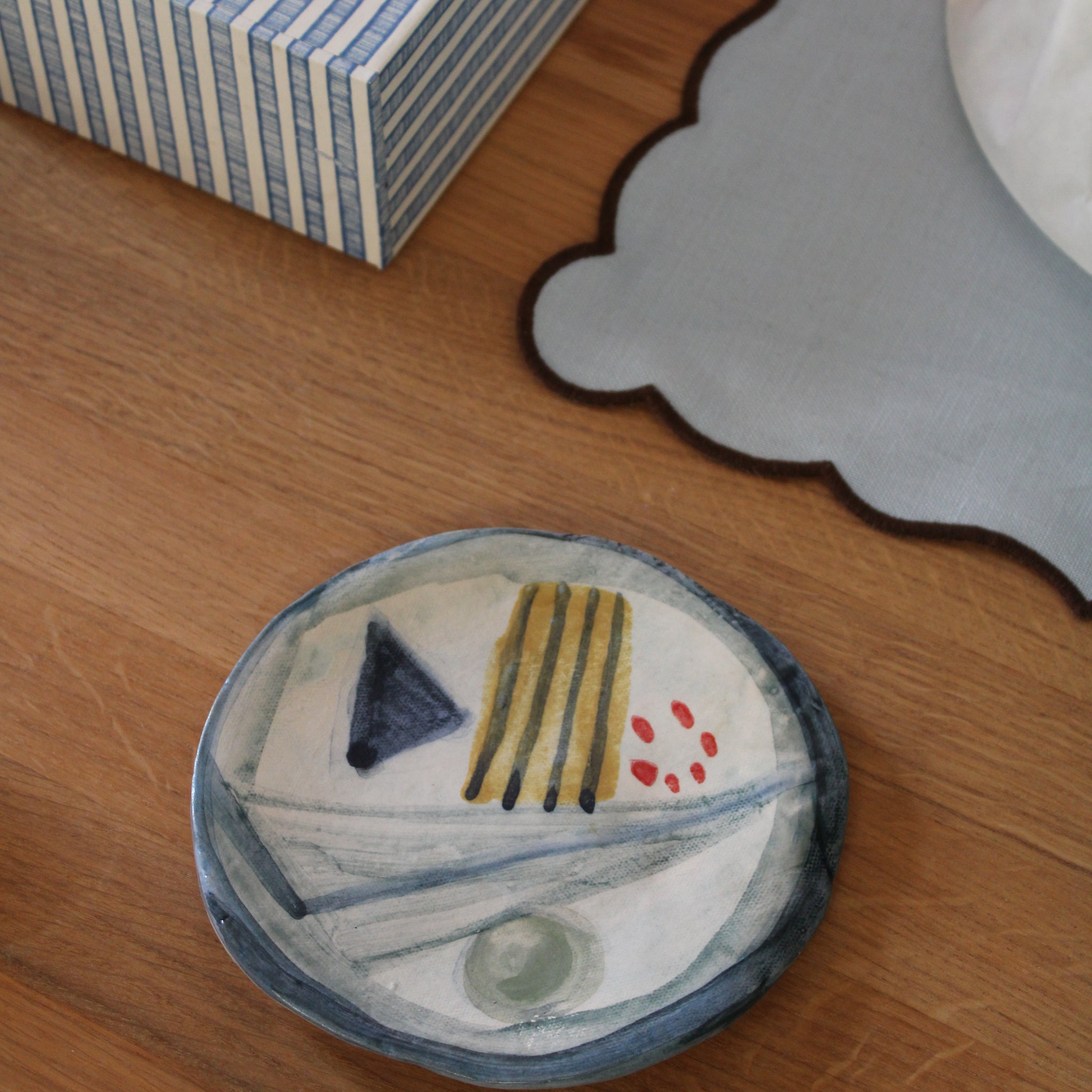 Håndlavet lille tallerken  - 44 - Unika keramik