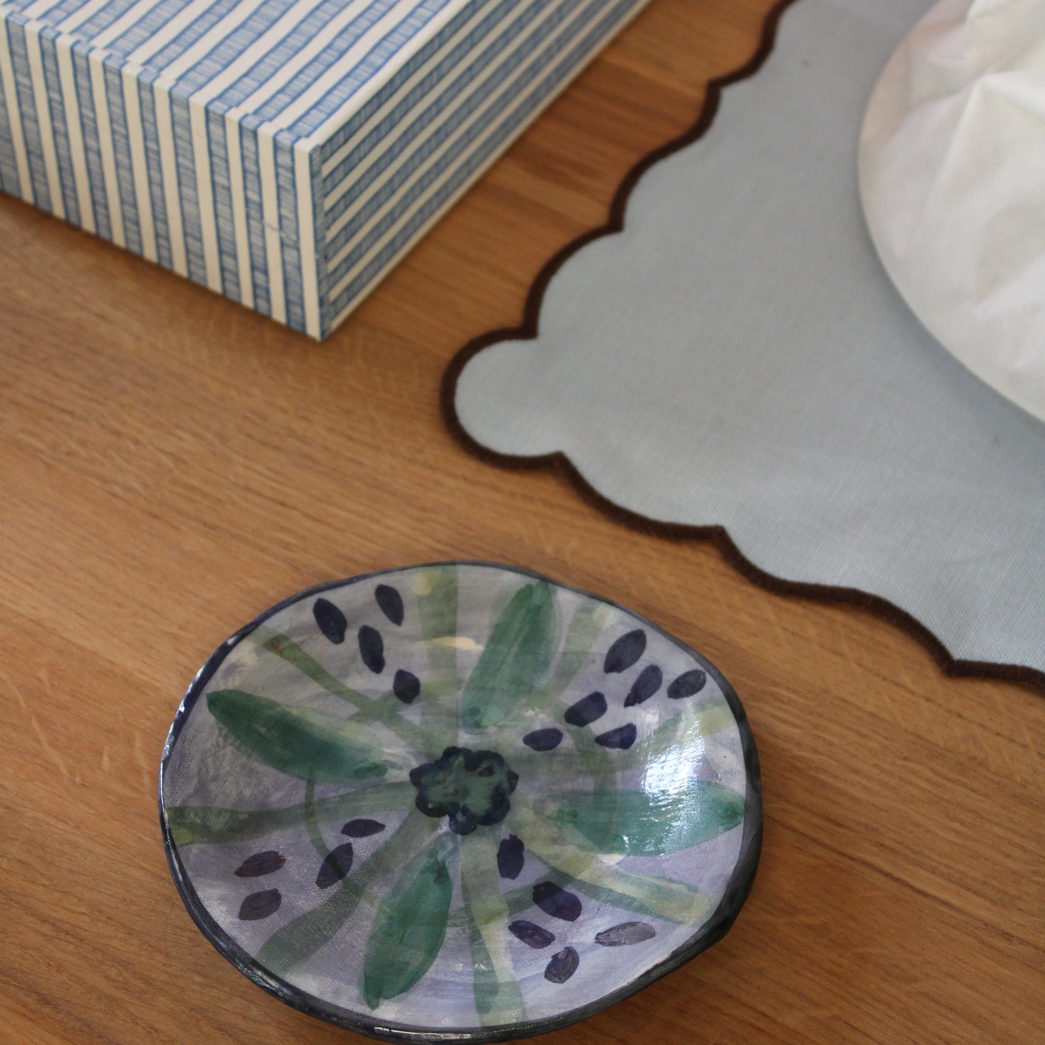 Håndlavet lille tallerken  - 62 - Unika keramik